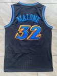 NBA 32 Malone Utah Jazz Maillot Retro noir brodé